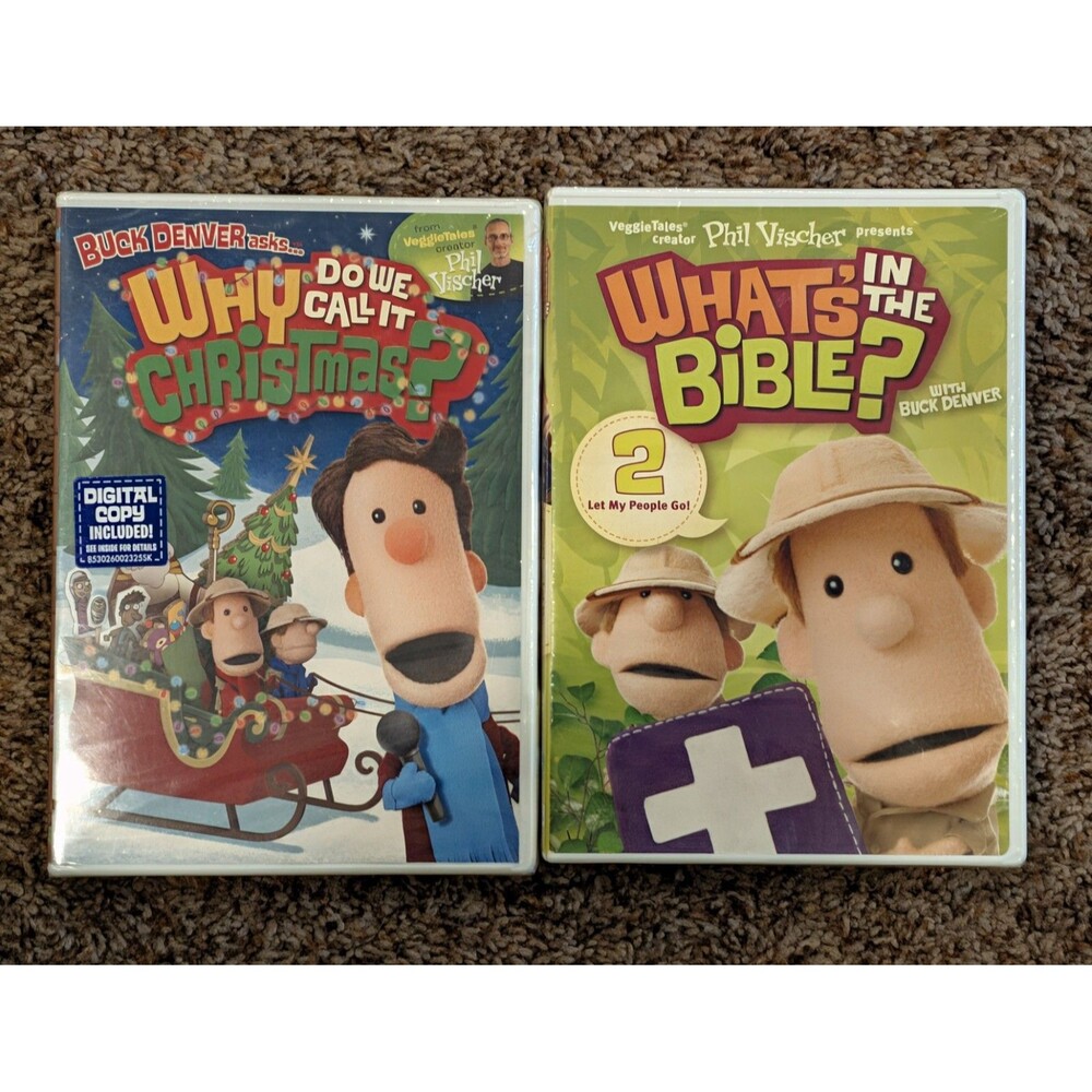 What's In The Bible DVD Lot (2) Buck Denver Phil Vischer Christmas & Let My...